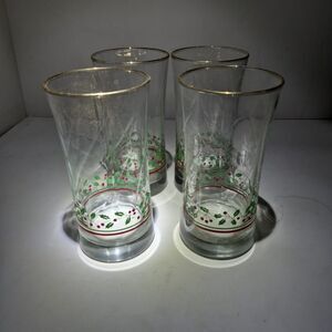 Vintage Set of 4 Arby’s 1987 Christmas Collection Drinking Glasses